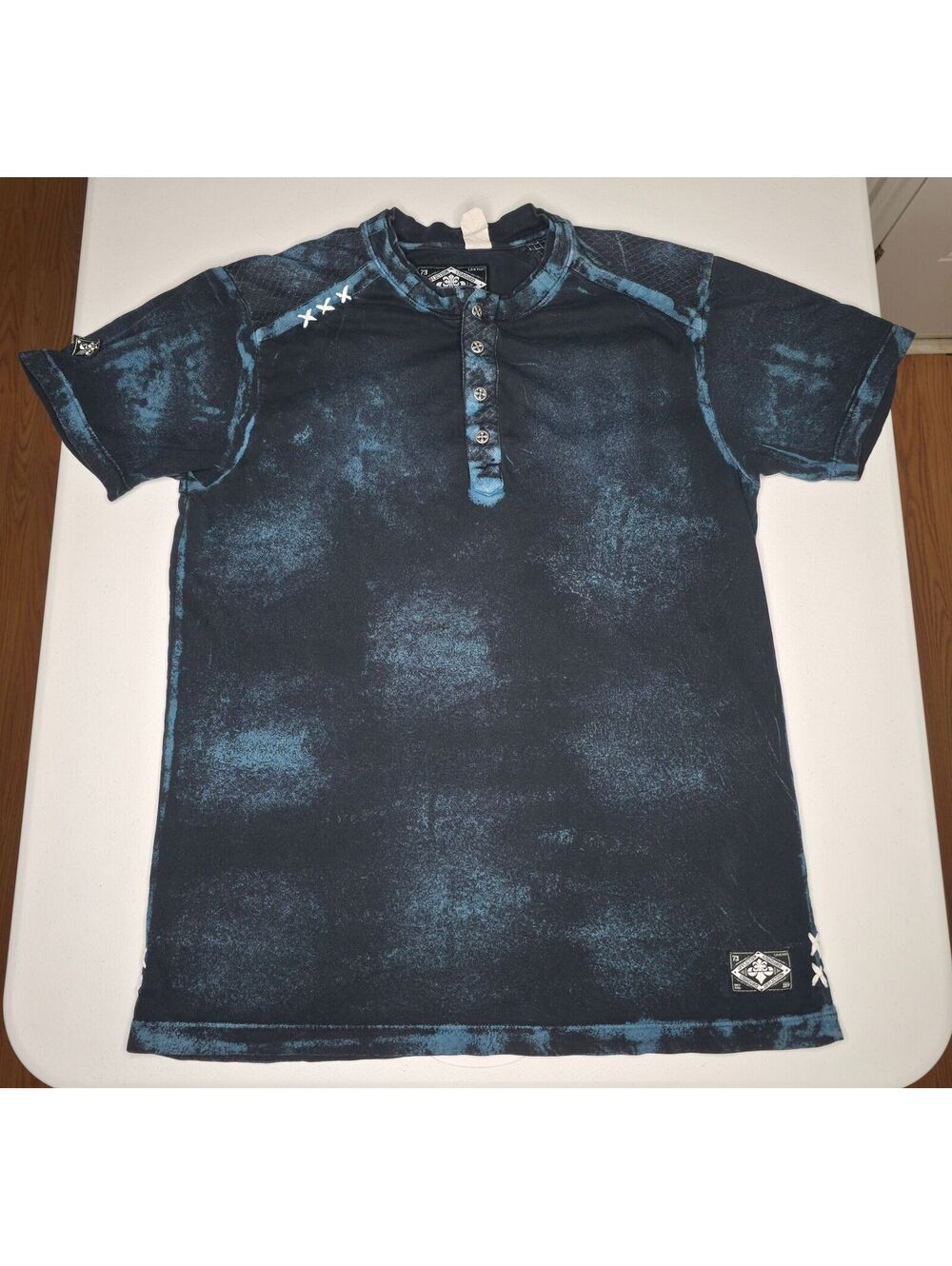 Affliction Live Fast Polo Style No Collar Tee